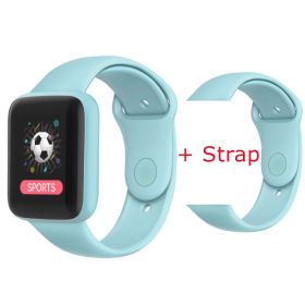 Smart Watch Women Men Kids Wristwatch Heart Rate Sports Smartwatches Electronic Clock Fitness Monitor Men Gift Reloj inteligente (Color: Light Blue Strap)