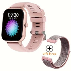 183 Full Touch Screen Smart Watch 100 Sport Modes Ai Control Games Ideal for Android IOS Phones (Color: Pink+ 1pc Extra Strap)