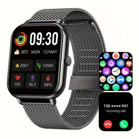 183 Full Touch Screen Smart Watch 100 Sport Modes Ai Control Games Ideal for Android IOS Phones (Color: Full Metal Black)