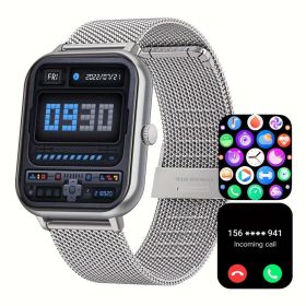 183 Full Touch Screen Smart Watch 100 Sport Modes Ai Control Games Ideal for Android IOS Phones (Color: Full Metal Silvery)