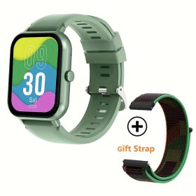 183 Full Touch Screen Smart Watch 100 Sport Modes Ai Control Games Ideal for Android IOS Phones (Color: Deep Green+1pc Extra Strap)