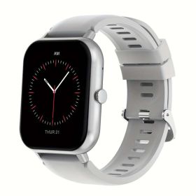 183 Full Touch Screen Smart Watch 100 Sport Modes Ai Control Games Ideal for Android IOS Phones (Color: Silver Grey)