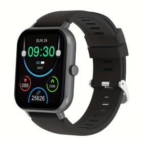 183 Full Touch Screen Smart Watch 100 Sport Modes Ai Control Games Ideal for Android IOS Phones (Color: BLACK)
