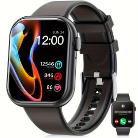 Waterproof Smartwatch Sleep Tracker Pedometer and Sports Modes (Color: BLACK)