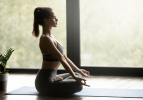 Yoga Mat with Carrying Strap for Yoga, Pilates, and Floor Exercises