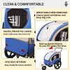2-in-1 Double 2 Seat Bicycle Bike Trailer Jogger Stroller for Kids Children Foldable Collapsible w/Pivot Front Wheel